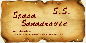 Staša Sanadrović vizit kartica